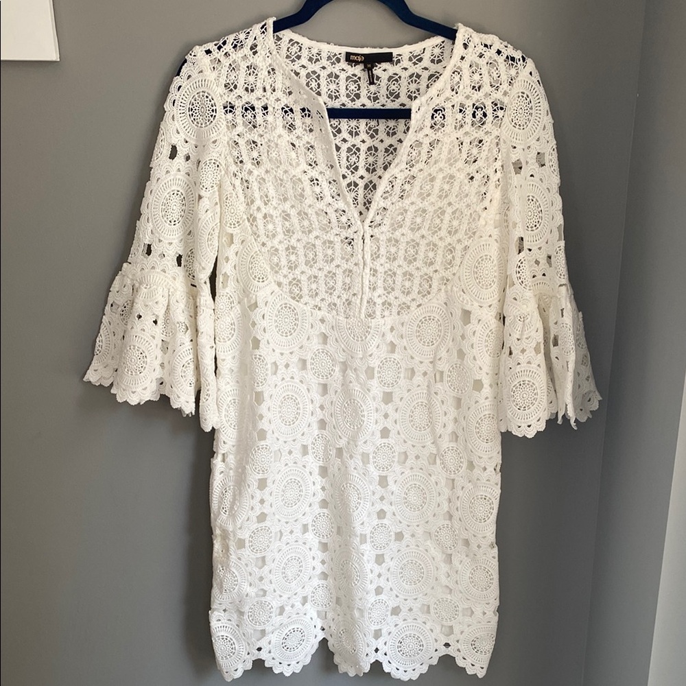 060. Maje White Lace Dress